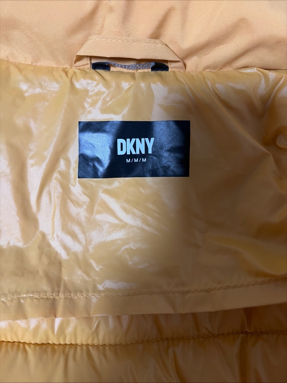 Dkny Women's Quilted Hooded Puffer Coat in Yellow - Picture 3 of 9